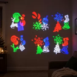 Детский LED-проектор Projection Lamp - 16 рисунков, 4 слайда, 3D эффект, мультиколор, кронштейн в комплекте thumbnail