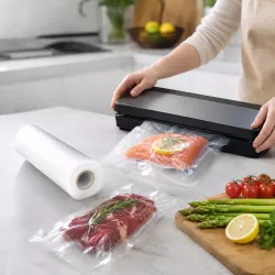 Вакуумный рулон Vacum Rolls 30x500 см - Для хранения и упаковки продуктов, Походят для большинства вакууматоров thumbnail