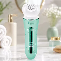Эпилятор VGR V-751 5в1 - Аккумуляторный, сменные насадки, USB зарядка, влагозащита, зеленый thumbnail