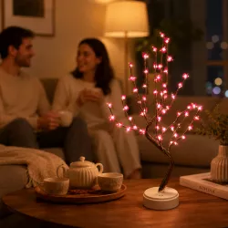 Декоративный LED-светильник Бонсай - теплый свет, USB и батарейки, высота 45 см, для спальни и кафе thumbnail