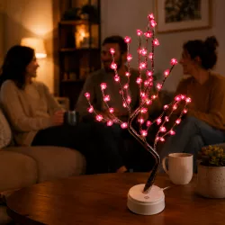 Декоративный LED-светильник Бонсай - теплый свет, USB и батарейки, высота 45 см, для спальни и кафе thumbnail