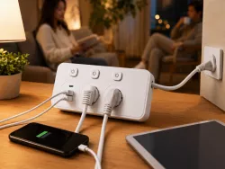 Подовжувач-розгалужувач AND WL-6 - 4 універсальні розетки, USB-порти, до 2200 Вт thumbnail
