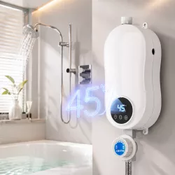 Проточный водонагреватель RYK-007 - 5500 Вт, сенсорное управление, IPX4, душевой комплект thumbnail