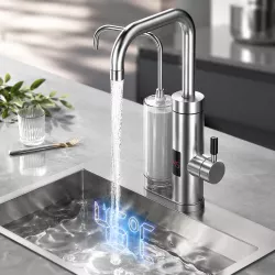 Проточный водонагреватель Faucet ZSWK-D02 - 3300 Вт, LED-дисплей, нерж. сталь 304, фильтр, 30-60°C thumbnail