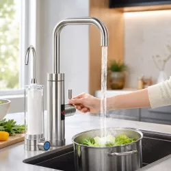 Проточный водонагреватель Faucet ZSWK-D02 - 3300 Вт, LED-дисплей, нерж. сталь 304, фильтр, 30-60°C thumbnail