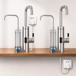 Проточный водонагреватель Faucet ZSWK-D02 - 3300 Вт, LED-дисплей, нерж. сталь 304, фильтр, 30-60°C thumbnail