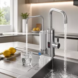 Проточный водонагреватель Faucet ZSWK-D02 - 3300 Вт, LED-дисплей, нерж. сталь 304, фильтр, 30-60°C thumbnail