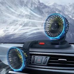 Автомобильный двойной вентилятор USB - 2 скорости, 360° поворот, питание 5V thumbnail