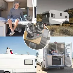 Автомобильный двойной вентилятор USB - 2 скорости, 360° поворот, питание 5V thumbnail
