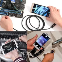 Гибкий USB эндоскоп для Android и ПК - 3.5 м, камера 5.5 мм, подсветка, IPX67, крючок, магнит, зеркало в комплекте thumbnail