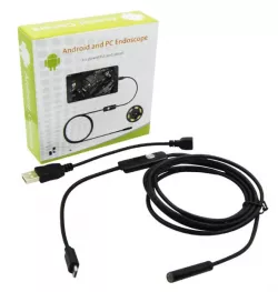 Гибкий USB эндоскоп для Android и ПК - 3.5 м, камера 5.5 мм, подсветка, IPX67, крючок, магнит, зеркало в комплекте thumbnail