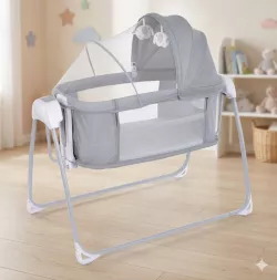 Многофункциональная люлька Mastela Deluxe 4 в 1 – автоматическое качание, Bluetooth, 15 мелодий, 2 позиции высоты, пульт управления thumbnail