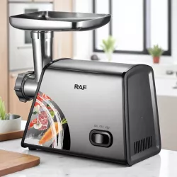 Электрическая мясорубка RAF R.3378 - 2500W, реверс, 3 решётки, насадки для колбас и кеббе thumbnail