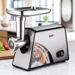 Электрическая мясорубка RAF R.3378 - 2500W, реверс, 3 решётки, насадки для колбас и кеббе thumbnail
