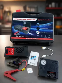 Пуско-зарядное устройство Jump Starter 69800 mAh с компрессором - LED-фонарь, USB и Type-C порты, кейс thumbnail