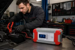 Автомобильное зарядное устройство 8A 12V/24V для аккумуляторов - 7-ступенчатая система, ЖК-дисплей, защита от перезаряда thumbnail