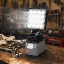 Аккумуляторный светодиодный фонарь PROFI-TEC PT812G - 2220 лм, 16 LED, IP66, Регулировка угла 0-145°, Питание от Li-Ion 36 В, Без аккумулятора thumbnail