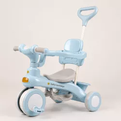 Трехколесный велосипед-коляска Baby Carriage 588 - родительская ручка, защитный козырек, мягкое сиденье, 2в1 thumbnail