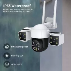 Уличная IP-камера видеонаблюдения 4G/Wi-Fi/LAN - 3 объектива 2+2+2 Мп, ночное видение, двухстороннее аудио thumbnail
