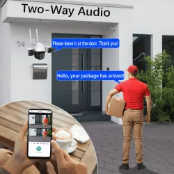 Уличная IP-камера видеонаблюдения 4G/Wi-Fi/LAN - 3 объектива 2+2+2 Мп, ночное видение, двухстороннее аудио thumbnail