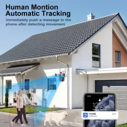 Уличная Wi-Fi IP-камера 16 Мп PTZ с 10-кратным зумом - AI-отслеживание, двухсторонняя связь, защита IP66 thumbnail