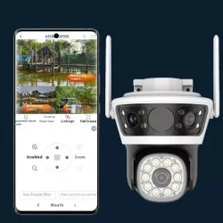 Уличная IP-камера Q70 4G Wi-Fi LAN - 3 линзы 2+2+2 Мп, ночное видение, датчик движения, поддержка карт до 128 ГБ thumbnail