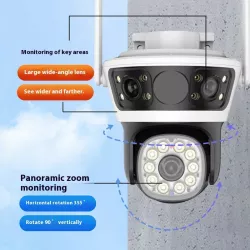 Уличная IP-камера Q70 4G Wi-Fi LAN - 3 линзы 2+2+2 Мп, ночное видение, датчик движения, поддержка карт до 128 ГБ thumbnail