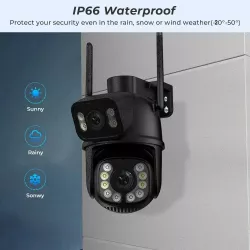 Уличная Wi-Fi IP камера E390 - двойная 2+2 Мп, приложение Eyes390, ночное видение, защита IP66 thumbnail
