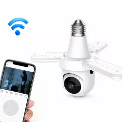 Беспроводная камера-лампа E27 3MP с Wi-Fi - 360° обзор, ночное видение, датчик движения, V380 Pro thumbnail