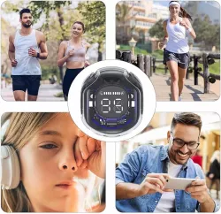 Беспроводные наушники Ultrapods Pro с LED-дисплеем - прозрачный кейс, драйверы 10/6 мм, 2 микрофона, шумоподавление thumbnail