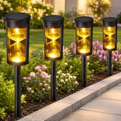 Садовый светильник SSP-02 - Комплект 4 шт, солнечная панель, теплый белый LED-свет, защита IP44 thumbnail