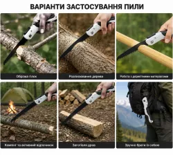 Садовая складная пила 40 см - компактная, острые двойные зубцы, удобная прорезиненная ручка thumbnail
