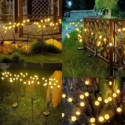 Садовый фонарь на солнечной батарее Светлячок - 70 см, 10 LED, автономный уличный светильник для сада thumbnail