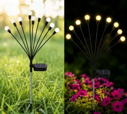 Садовый фонарь на солнечной батарее Светлячок - 70 см, 10 LED, автономный уличный светильник для сада thumbnail