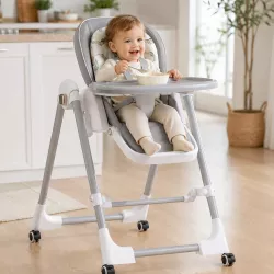 Стульчик для кормления 2в1 BabyChair - регулируемая спинка в 4 положениях, съемный столик, колеса, складная конструкция thumbnail