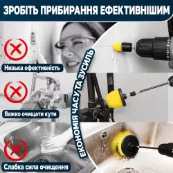 Набор щеток-насадок для дрели 10 в 1 - 9 щеток, удлинительная насадка, нейлоновая щетина, совместимость с дрелями thumbnail