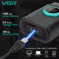 Электробритва VGR V-377 с LED-дисплеем - Двойное лезвие, 21 уровень регулировки скорости, до 100 минут работы thumbnail