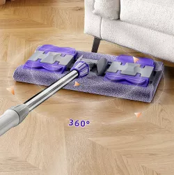 Телескопическая швабра из микрофибры 360° - Регулируемая длина, поворотный механизм, для сухой и влажной уборки thumbnail