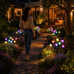Садовый светильник Светлячок 70 см - 6 LED, солнечные батареи, 2 шт, водонепроницаемый корпус thumbnail