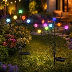 Садовый светильник Светлячок 70 см - 6 LED, солнечные батареи, 2 шт, водонепроницаемый корпус thumbnail