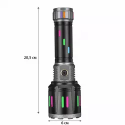 Ручной фонарик COBA CB-G683 - Аккумуляторный, зарядка Type-C, функция Power Bank, телескопическая фокусировка thumbnail