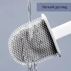 Туалетный ершик с гибкой силиконовой щеткой - для унитаза, раковин и ванн, компактный держатель, легко очищается thumbnail
