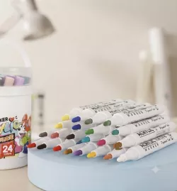 Акварельные маркеры Water Color Pen - 24 ярких цвета, водная основа, удобное ведро для хранения thumbnail