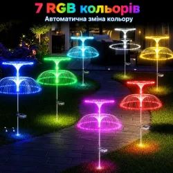 Декоративный уличный фонарь Фонтан BL-LC75B - 2 шт, солнечная батарея, RGB-подсветка на 7 цветов, IP64 thumbnail