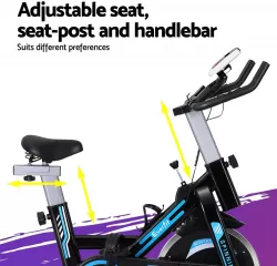 Велотренажер Everfit Spin Bike 118 - маховик, ЖК-дисплей, регулируемое сиденье, подстаканник thumbnail