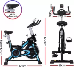 Велотренажер Everfit Spin Bike 118 - маховик, ЖК-дисплей, регулируемое сиденье, подстаканник thumbnail