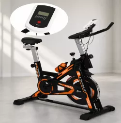 Велотренажер Everfit Spin Bike 118 - регулируемое сиденье, ЖК-дисплей, подстаканник, бесшумная работа thumbnail