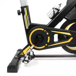 Велотренажер Everfit Spin Bike 118 - желтый, с подстаканником, регулируемым сиденьем и ЖК-дисплеем thumbnail