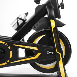 Велотренажер Everfit Spin Bike 118 - желтый, с подстаканником, регулируемым сиденьем и ЖК-дисплеем thumbnail