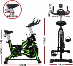 Велотренажер Everfit Spin Bike 118 - маховик, регулируемое сиденье, ЖК-дисплей, подстаканник thumbnail